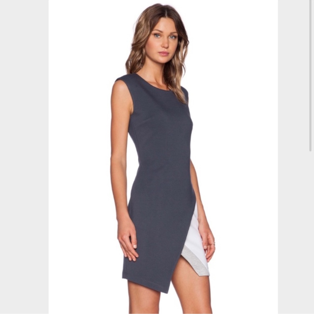 Bailey 44 Thelma Dress in Ebony White Contrast | Size Small| Asymmetrical Hem - Picture 2 of 7